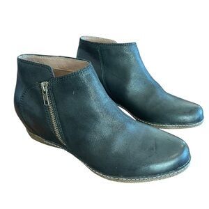 Dansko Women's Leyla Black Leather Ankle Boots Shoes - EU Size 40 US Size 9.5-10